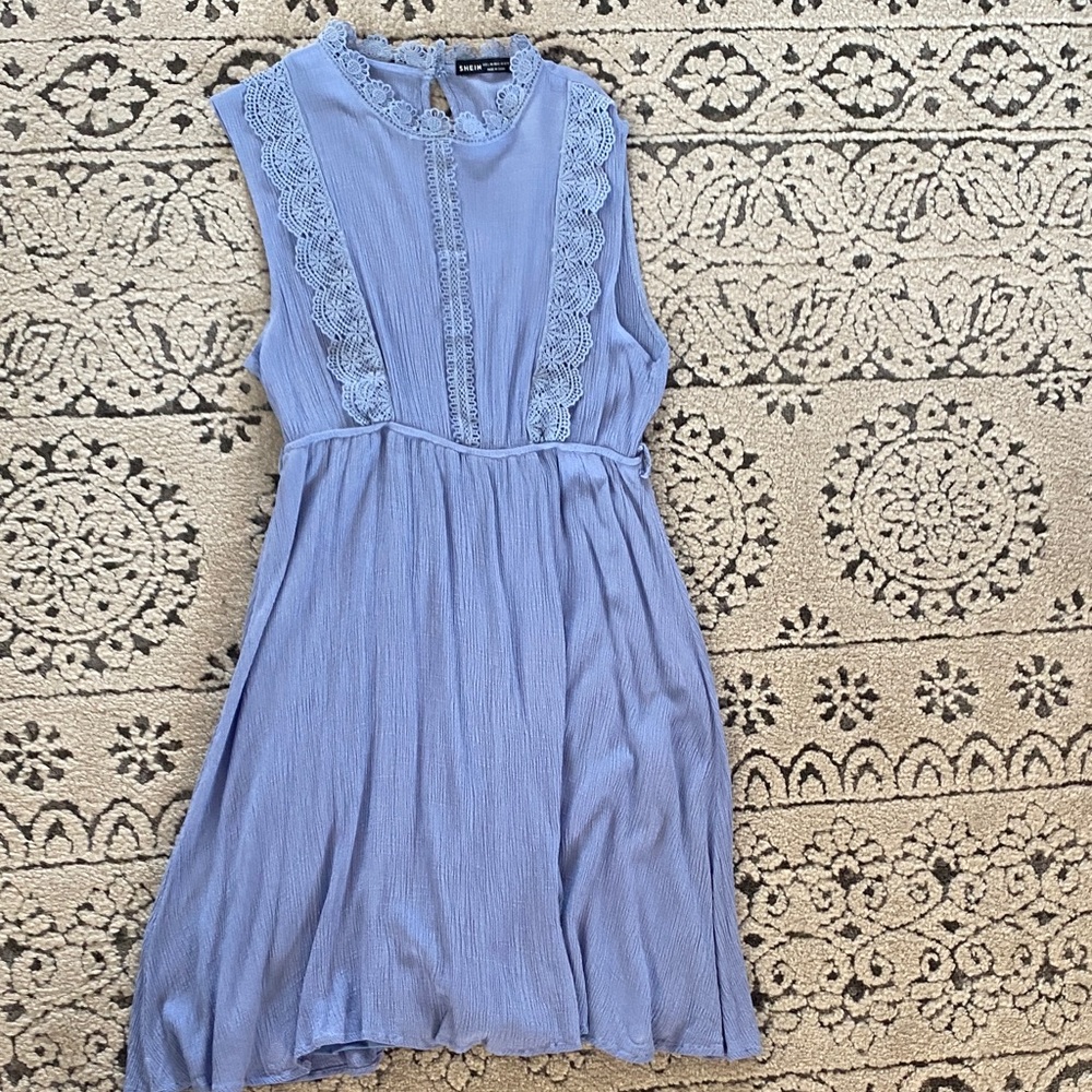 SHEIN Blue Lace Casual Dress